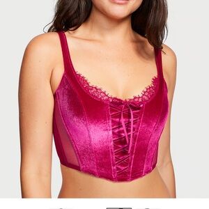 Victoria’s Secret unlined velvet lace-up corset top!